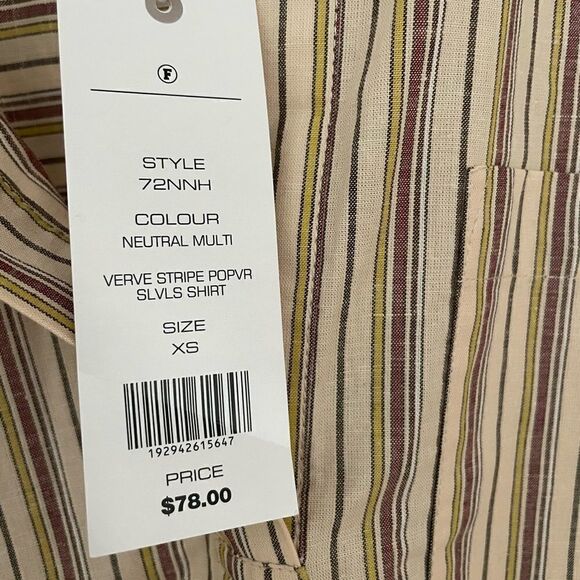 French Connection Oversized Stripe Popover Sleeveless Shirt, NWT - Picture 11 of 11